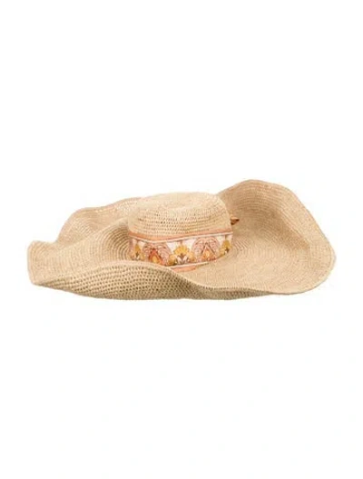Pre-owned Zimmermann Raffia Sun Hat In Neutrals