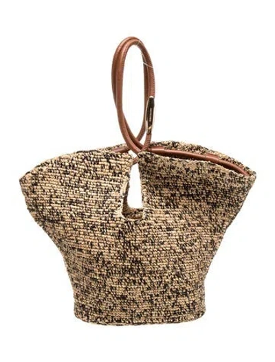 Pre-owned Zimmermann Raffia Tote In Neutrals