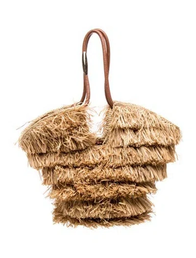Pre-owned Zimmermann Raffia Tote In Neutrals
