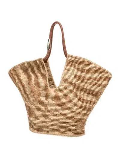 Pre-owned Zimmermann Raffia Tote In Neutrals