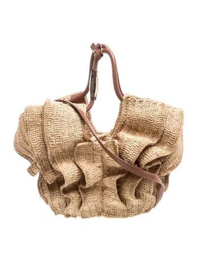 Pre-owned Zimmermann Raffia Tote In Neutrals