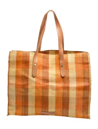Pre-owned Zimmermann Raffia Tote In Orange