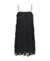 Zimmermann Raie Lace Flower Mini Dress In Black In Black