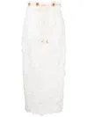 Zimmermann Raie Belted Guipure Lace Midi Skirt In 白色