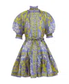 Zimmermann Raie Mini Dress In Green