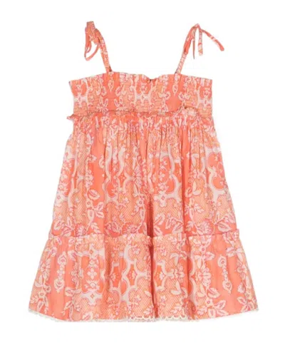 Zimmermann Raie Shirred-effect Cotton Dress In Multi