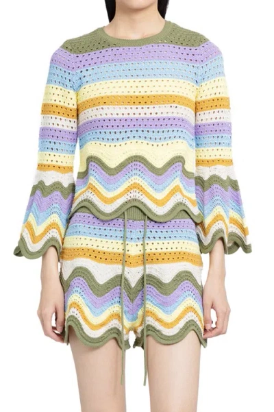 Zimmermann Raie Stripe Knit Top In Multi