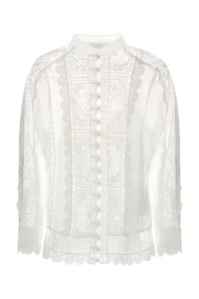Zimmermann Ramie Aster Shirt In White