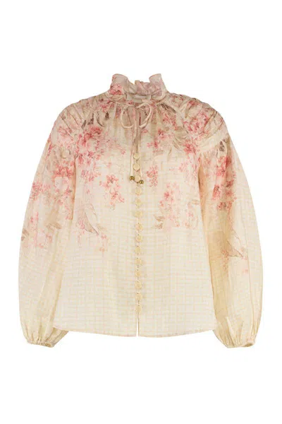 Zimmermann Ramie Blouse In Nude