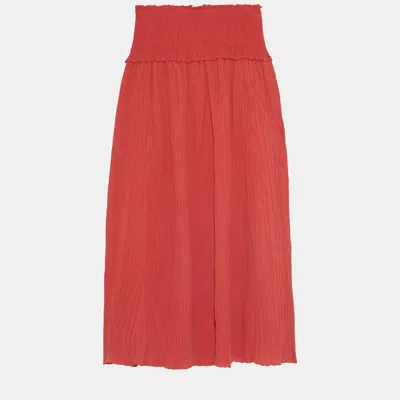 Pre-owned Zimmermann Ramie Maxi Skirt In Red