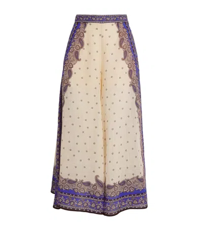 Zimmermann Maxine Trousers With Purple Paisley Print