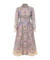 Zimmermann Womens Blue Floral Rebellion Beaded Linen And Silk Midi Dress Xs In Blue