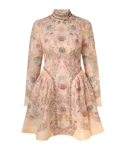 Zimmermann Rebellion Beaded Mini Dress In Orange