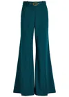 Zimmermann Rebellion Belted Stretch-wool Trousers In Blue