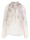 Zimmermann Ivory Rebellion Billow Viscose Blouse In Multi