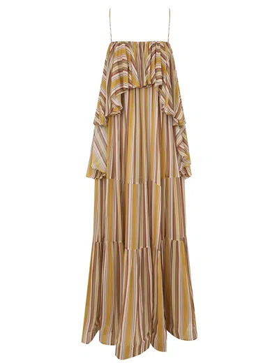 Zimmermann Rebellion Bohemian Slip Dress In Brown