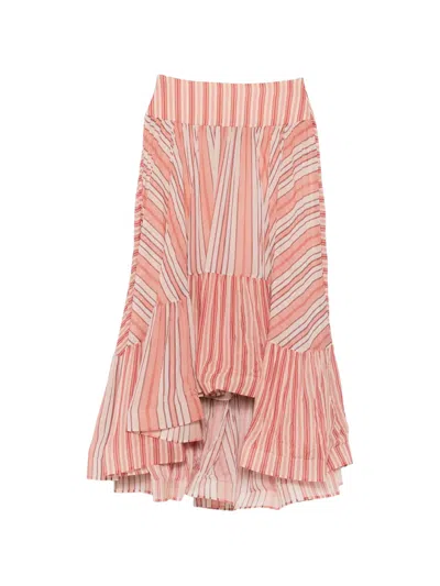 Zimmermann Rebellion Bohemian Striped-pattern Skirt In Blue