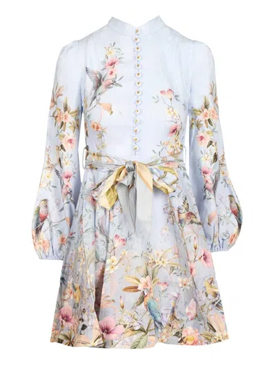 Zimmermann Rebellion Button Mini Dress Dresses Blue