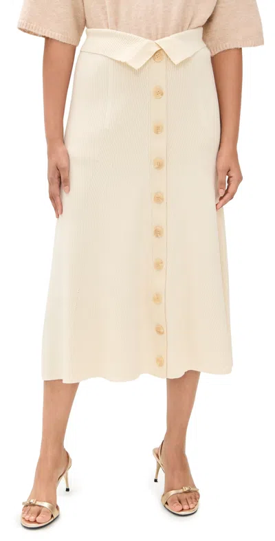 Zimmermann Rebellion Buttoned Midi Skirt Parchment In Neutral