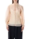 Zimmermann Pink Illustration Blouse Top In Neutral