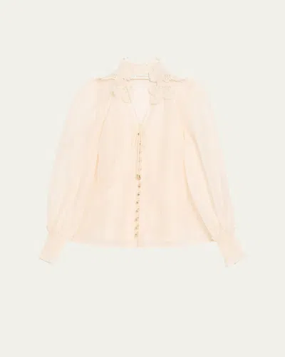 Zimmermann Rebellion Collared Blouse In White