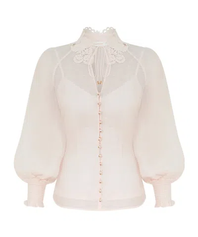 Zimmermann Rebellion Collared Blouse In White