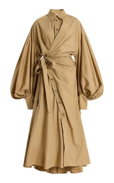 Zimmermann Rebellion Cotton Poplin Midi Dress In Neutral