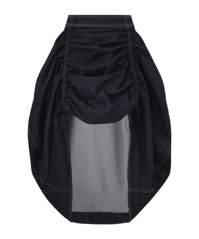 Zimmermann Rebellion Denim Midi Skirt In Black