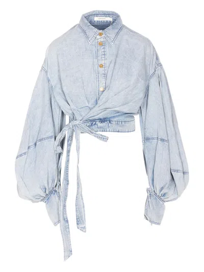 Zimmermann Rebellion Denim Top In Blue