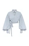 Zimmermann Rebellion Denim Wrap Top