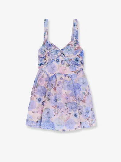 Zimmermann Rebellion Drape Linen And Silk Mini Dress In Multi