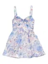 Zimmermann Rebellion Drape Mini Dress In Blue