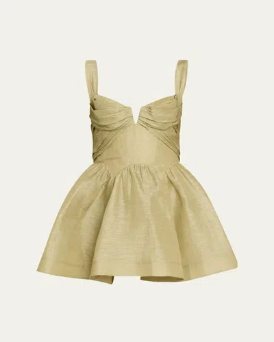 Zimmermann Rebellion Drape Mini Dress In Brown