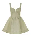 Zimmermann Rebellion Linen And Silk Organza Minidress In Brown