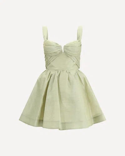 Zimmermann Rebellion Drape Mini Dress In Green