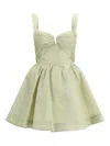 Zimmermann Rebellion Linen And Silk Organza Minidress In Neutral