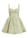 Zimmermann Rebellion Linen And Silk Organza Minidress In Neutral