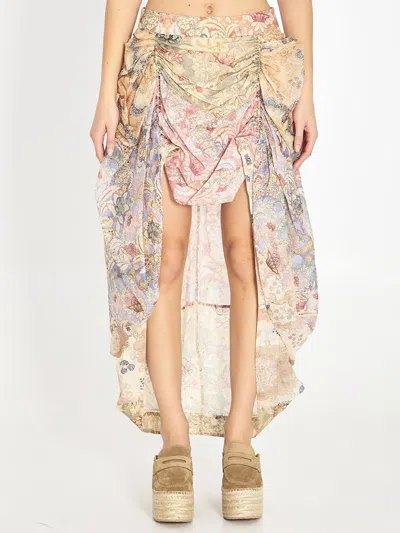 Zimmermann Rebellion Draped Midi Skirt In Brown