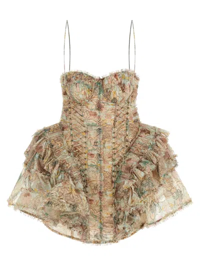 Zimmermann Rebellion Dresses Multicolor In Nude