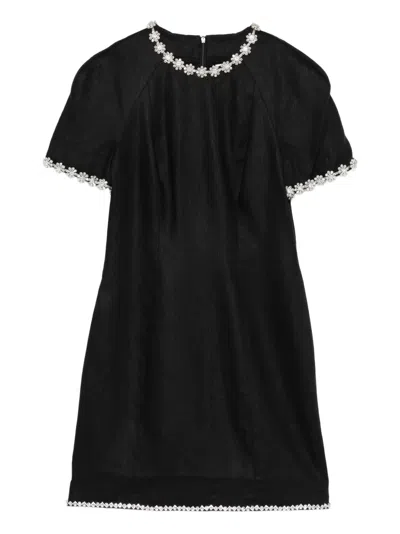 Zimmermann Rebellion Embellished Mini Dress In Black