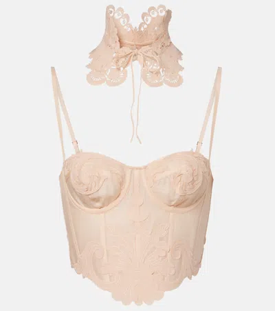 Zimmermann Rebellion Filigree Bustier And Choker Set In Metallic