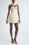 Zimmermann Rebellion Filigree Lace Trim Linen & Silk Minidress In White