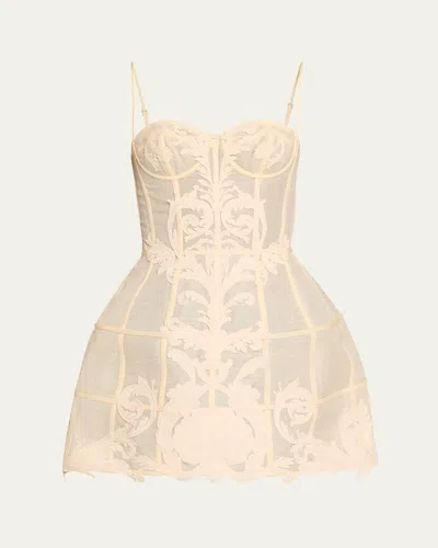 Zimmermann Rebellion Filigree Mini Dress In White