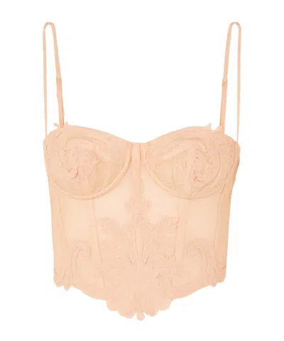 Zimmermann Rebellion Filigree-collar Corset In Neutral