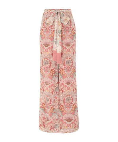 Zimmermann Printed Wide-leg Trousers In Brown