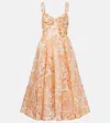 Zimmermann Womens Golden Bloom Rebellion Drape Linen And Silk Midi Dress In Orange