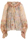 Zimmermann Rebellion Floral-print Silk Blouse In Multi