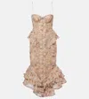 Zimmermann Rebellion Floral Silk Midi Dress In Neutral
