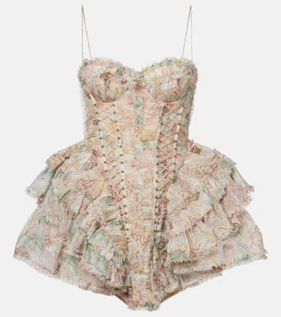 Zimmermann Rebellion Floral Silk Minidress In Multi