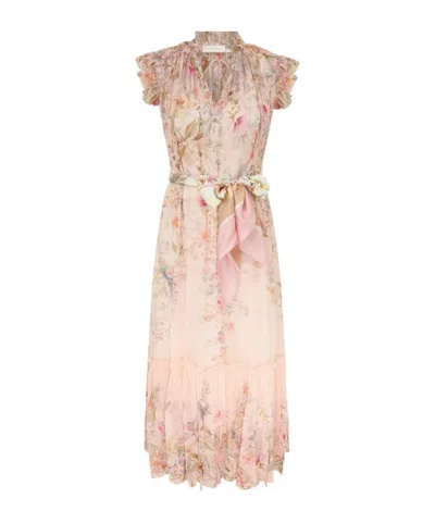 Zimmermann Rebellion Flutter Midi Dress In Multi